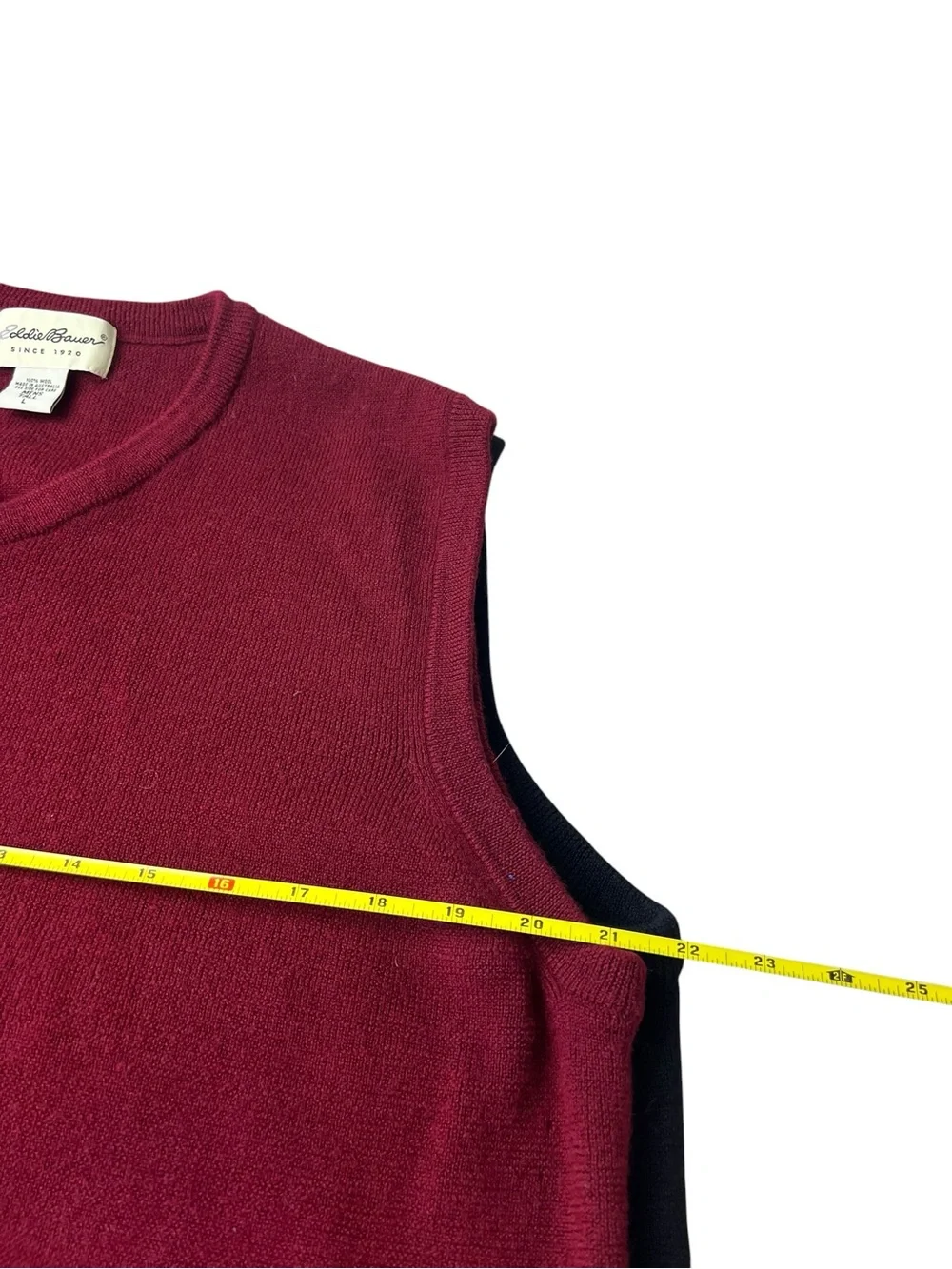 Eddie Bauer Men’s XL Tall 100% Wool Red/Black Sweater Vest Bundle